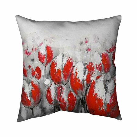 FONDO 26 x 26 in. Abstract Red Tulips-Double Sided Print Indoor Pillow FO2774277